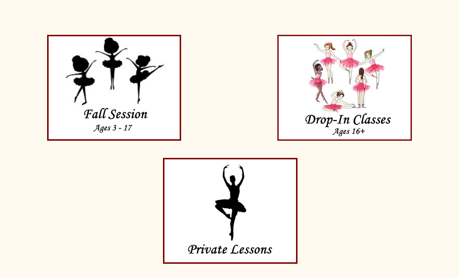 3 pictures for 3 fall class options